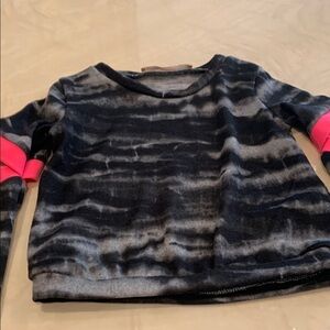 Kids Black and Pink Tie-Dye Long Sleeve Shirt